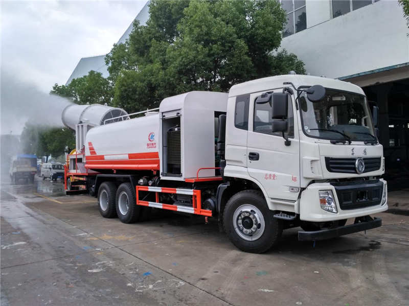 16噸圓罐東風隨專多功能抑塵車，60-120米霧炮車